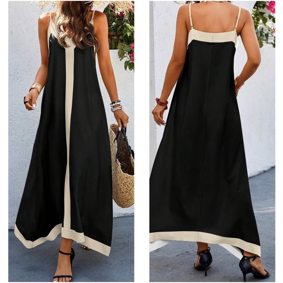 Color Block Adjustable Strap Cami Maxi Dress - Picture 2 of 2